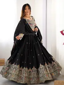 Jogmaya Fashion Embroidered Semi-Stitched Lehenga & Unstitched Blouse With Dupatta