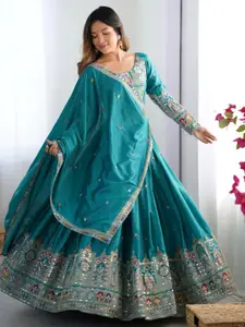 Jogmaya Fashion Embroidered Semi-Stitched Lehenga & Unstitched Blouse & Dupatta