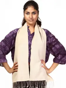 Exotic India Women Solid Tasselled Regular Scarf