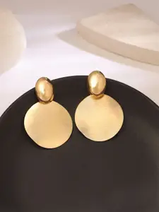 Yellow Chimes Gold Plated Contemporary Drop Earrings