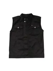 Gini and Jony Boys Typography Cotton Denim Jacket