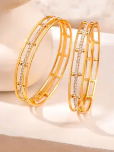 Anouk Women Set of 2 Gold Plated Handcrafted Bangles