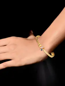 Vighnaharta Set Of 2 Gold-Plated Stone-Studded Bangles