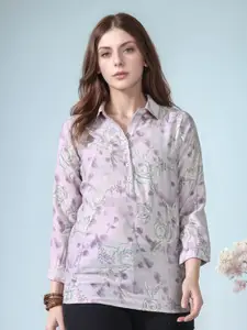 Sangria Women Printed Shirt Style Top