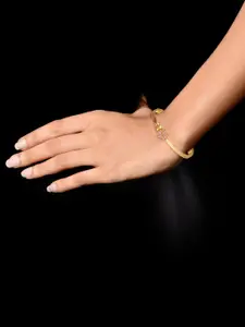 Vighnaharta Set Of 2 Gold-Plated Stone-Studded Bangles