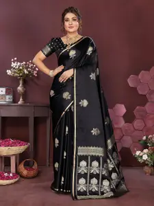 elora Ethnic Motifs Woven Design Satin Banarasi Saree