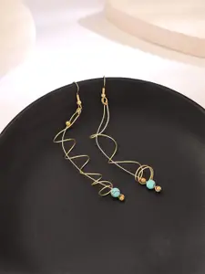 Yellow Chimes Gold Plated Contemporary Drop Earrings