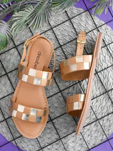 DressBerry Women Textured Open Toe Flats