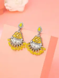 Yellow Chimes Silver Plated Contemporary Drop Earrings