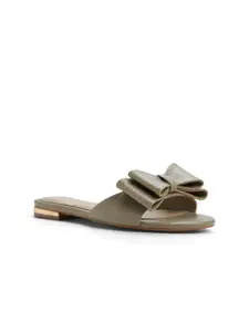 ALDO Women Textured Open Toe Flats With Bows