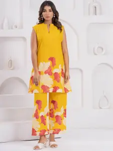 AUTUMN LANE Printed Mandarin Collar Top With Trousers Co-Ords Set