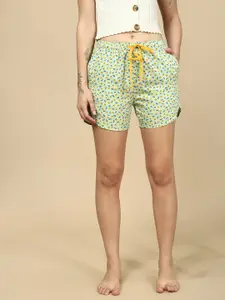 PYNK Women Floral Printed Lounge Shorts