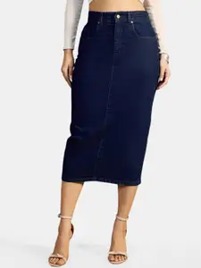 The Roadster Lifestyle Co Pencil Denim Midi Skirt