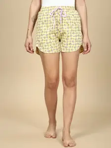 PYNK Women Floral Printed Lounge Shorts