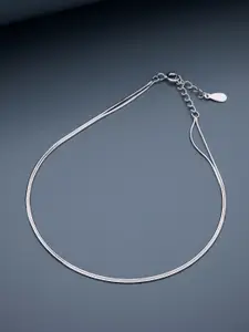 Kushal's Fashion Jewellery 92.5 Pure Silver Rhodium-Plated Anklet