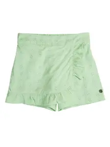 Gini and Jony Girls Self Design Eyelet Elasticated Skort