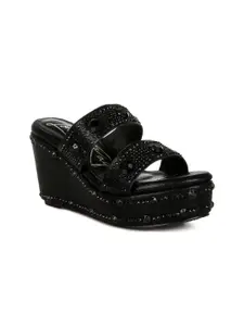 London Rag Embellished Wedge Heel Sandals