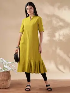 Anouk Mandarin Collar Cotton A-Line Kurta