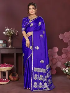 elora Ethnic Motifs Woven Design Zari Satin Banarasi Saree