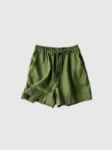 Outzidr Women Regular Fit Mid-Rise Solid Shorts