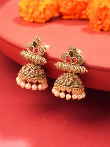 Yellow Chimes Gold Plated Contemporary Jhumkas Earrings