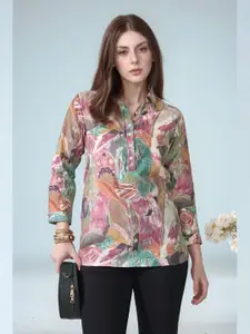 Sangria Women Printed Shirt Style Top