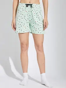 COLORCART Women Printed Pure Cotton Lounge Shorts
