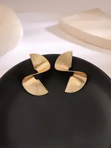 Yellow Chimes Gold Plated Contemporary Drop Earrings