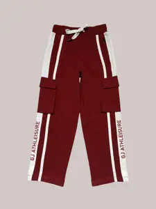 Gini and Jony Boys Striped Cotton Mid-Rise Track Pants