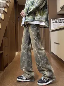 StyleCast x Revolte Men Flared Mid-Rise Light Fade Printed Jeans