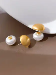 Yellow Chimes Gold Plated Contemporary Studs Earrings