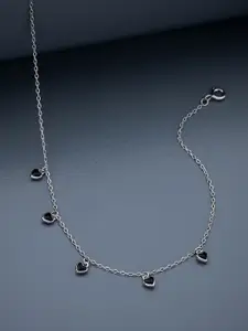Kushal's Fashion Jewellery 92.5 Pure Silver Rhodium-Plated Anklet