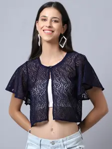 Moonaa Fashion Cotton V-Neck Open Front Shrug