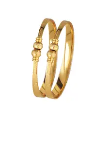 Vighnaharta Set Of 2 Gold Plated Adjustable Bangles