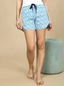 PYNK Women Graphic Printed Cotton Lounge Shorts