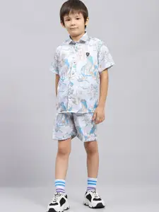 Monte Carlo Boys Printed Short Sleeves Shirt With Shorts