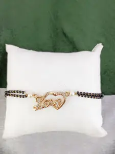 COLOUR OUR DREAMS Stone Studded & Beaded Lovems Mangalsutra Bracelet