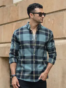 Powerlook SS25 Flannel Tartan Checked Pure Cotton Casual Shirt