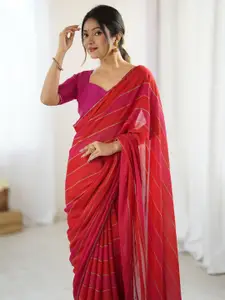 Saree mall Striped Zari Pure Georgette Saree