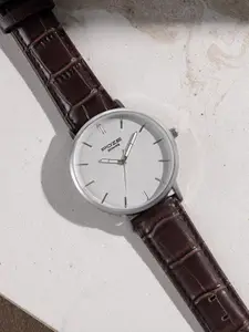 Sonata Men Dial & Leather Textured Straps Analogue Watch SP70021SL01W