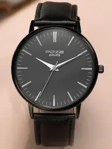Sonata Poze Quartz Analog Dial Leather Strap Watch for Men - SP70029NL01W