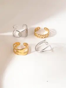 Niska Set of 4 Gold-PlatedFingerRings