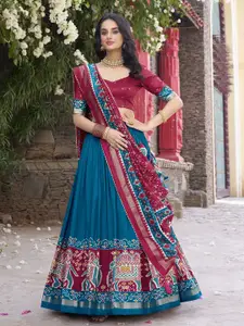 LOOKNBOOK ART Ethnic Motifs Printed Semi Stitched Lehenga & Unstitched Blouse With Dupatta