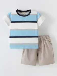 INCLUD Boys Striped T-shirt with Shorts