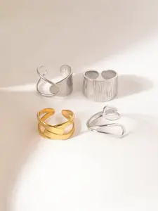 Niska Set of 4 Gold-Plated Finger Rings