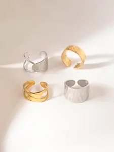 Niska Set of 4 Gold-Plated Finger Rings