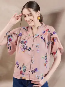 all about you Women Floral Printed  Flutter Sleeve Regular Top