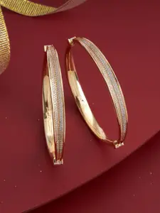 Kushal's Fashion Jewellery Set Of 2 Gold-Plated Party Zircon-Studded Bangle