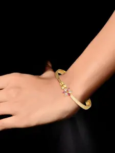 Vighnaharta Set Of 2 Gold-Plated Stone-Studded Bangles