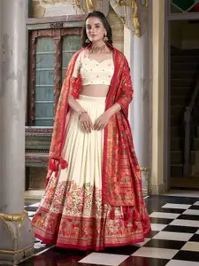 LOOKNBOOK ART Ethnic Motifs Printed Semi Stitched Lehenga & Unstitched Blouse With Dupatta